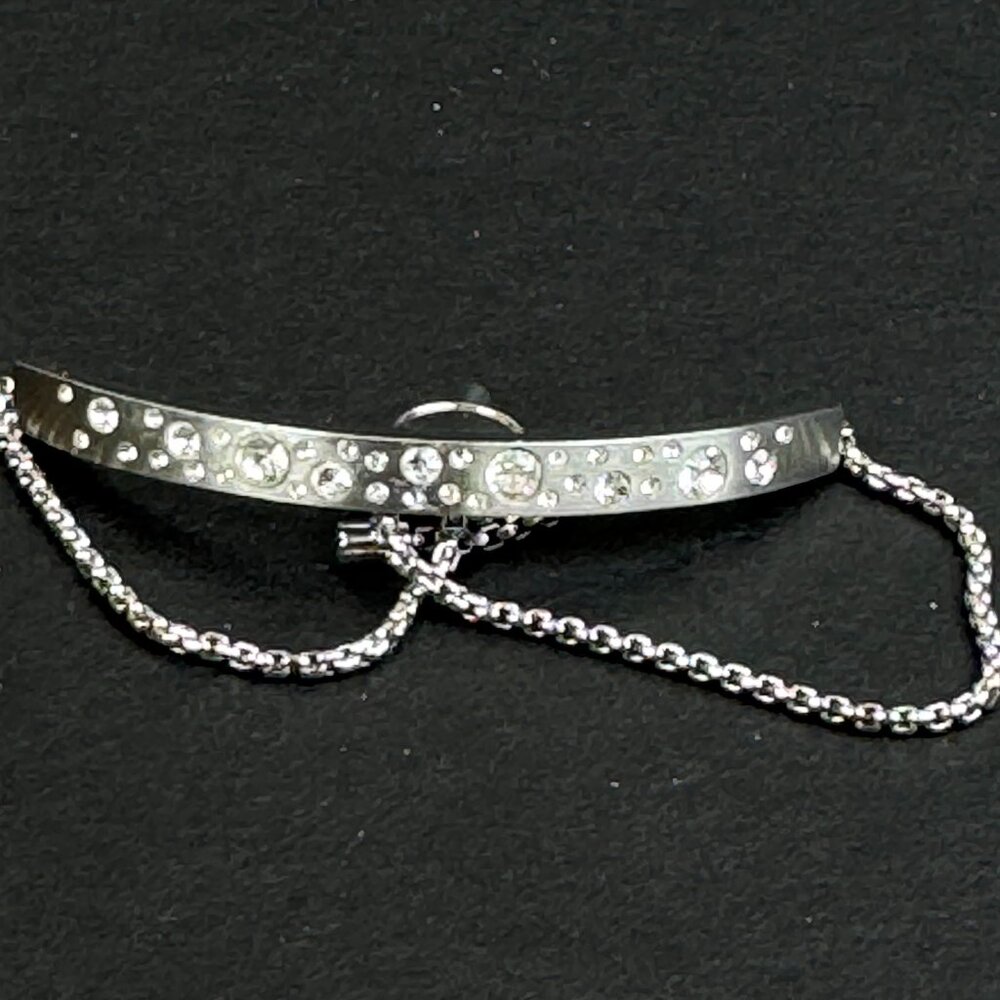 Michael Kors Silver-Tone Crystal Slider Bracelet